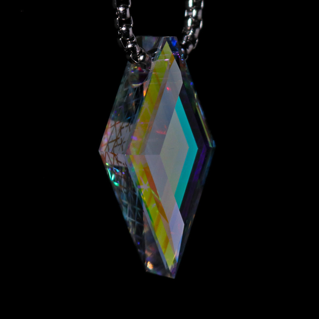 Faceted IsoGrid Crystal Opal Pendant