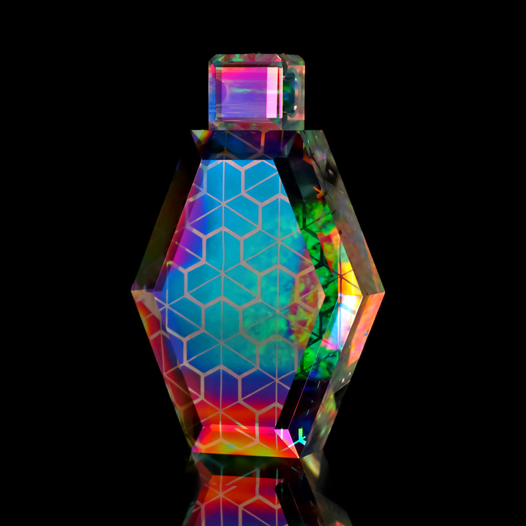 Faceted Double Dichro Hexagem Opal Pendant