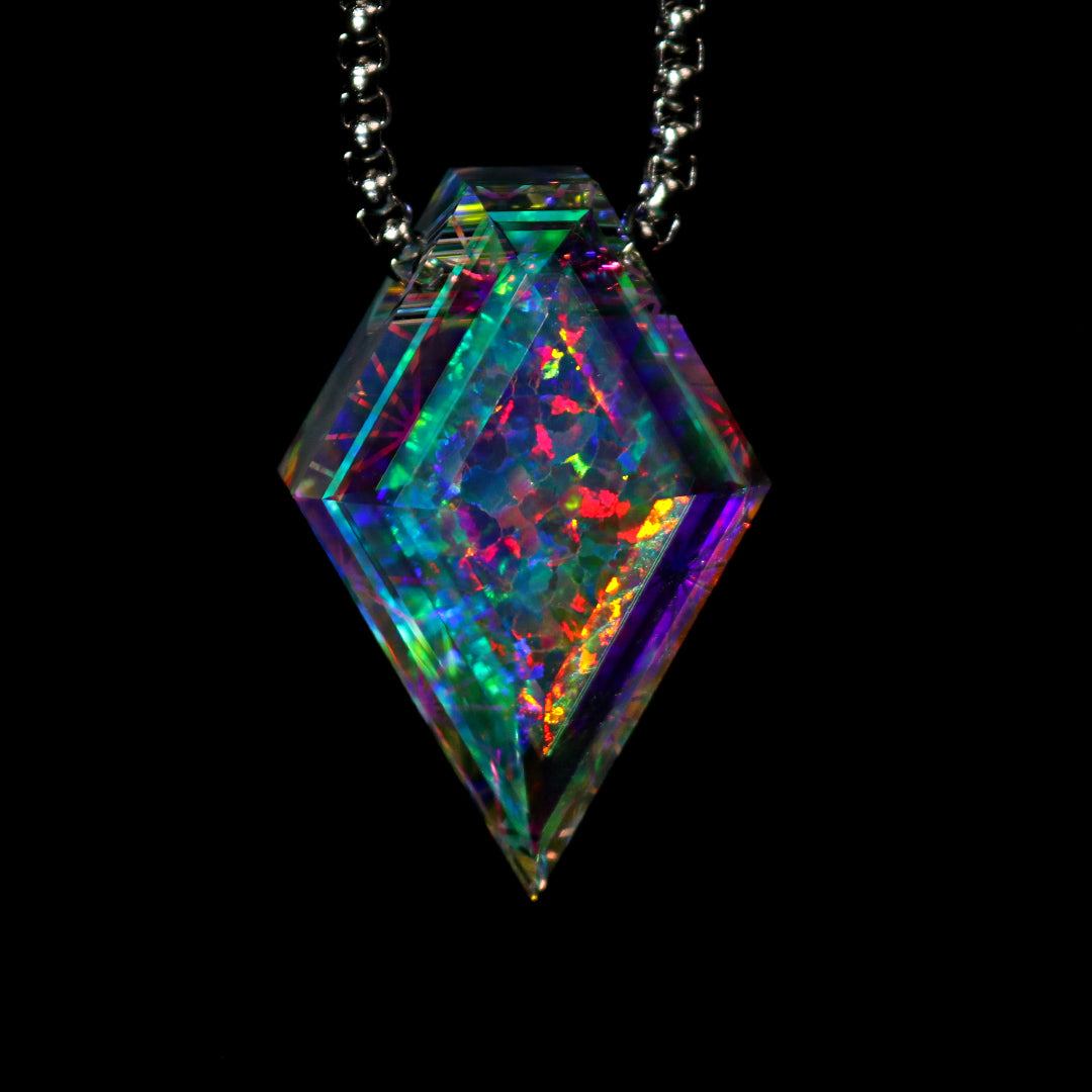 Faceted Crystal Opal Pendant