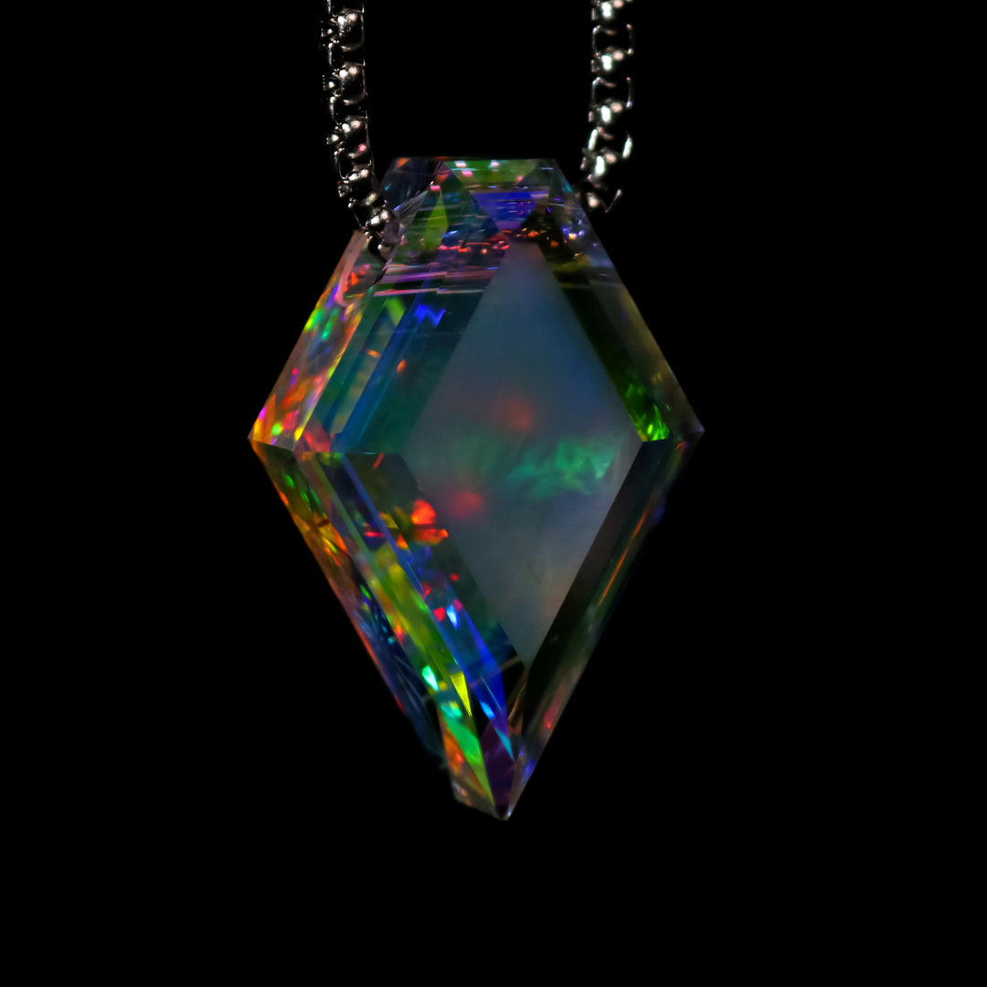 Faceted Crystal Opal Pendant