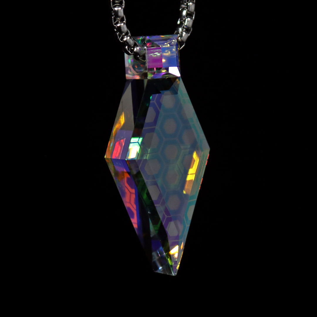 Faceted Honeycomb Crystal Opal Pendant