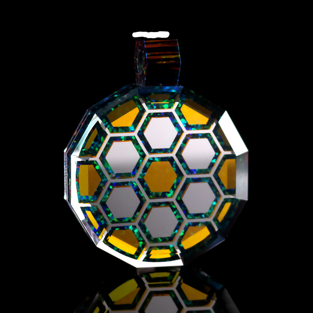 Faceted 3D Honeycomb Opal Pendant