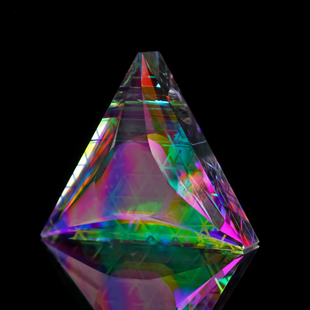 Faceted IsoGrid Triangle Opal Pendant