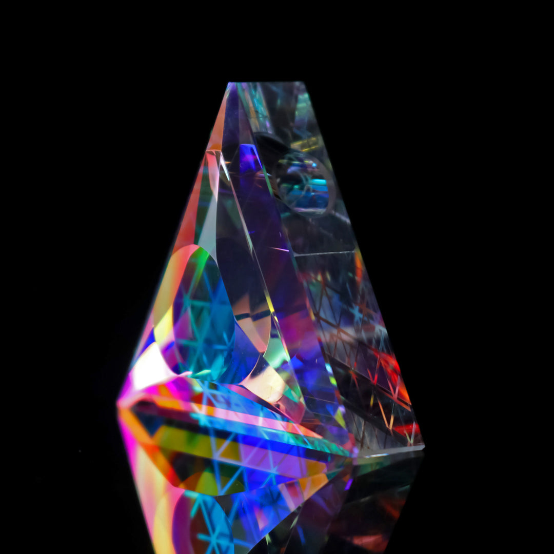 Faceted IsoGrid Triangle Opal Pendant