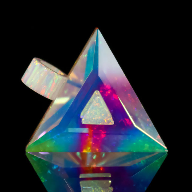 Mini Faceted Dichropal Triangle Pendant