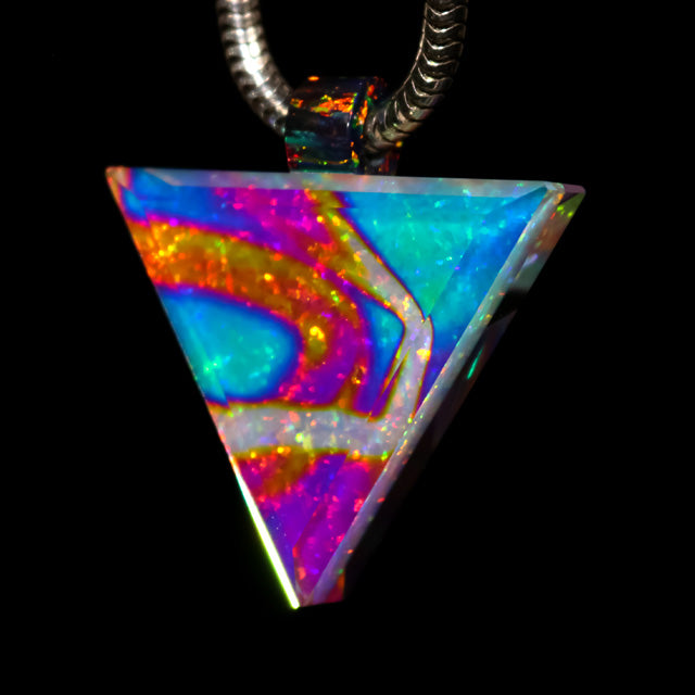 Mini Faceted Cosmic Dust Triangle Pendant