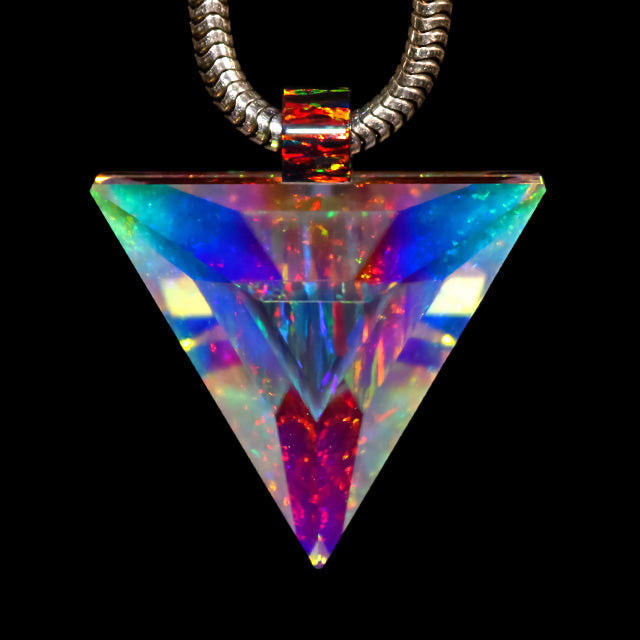 Mini Faceted Cosmic Dust Triangle Pendant