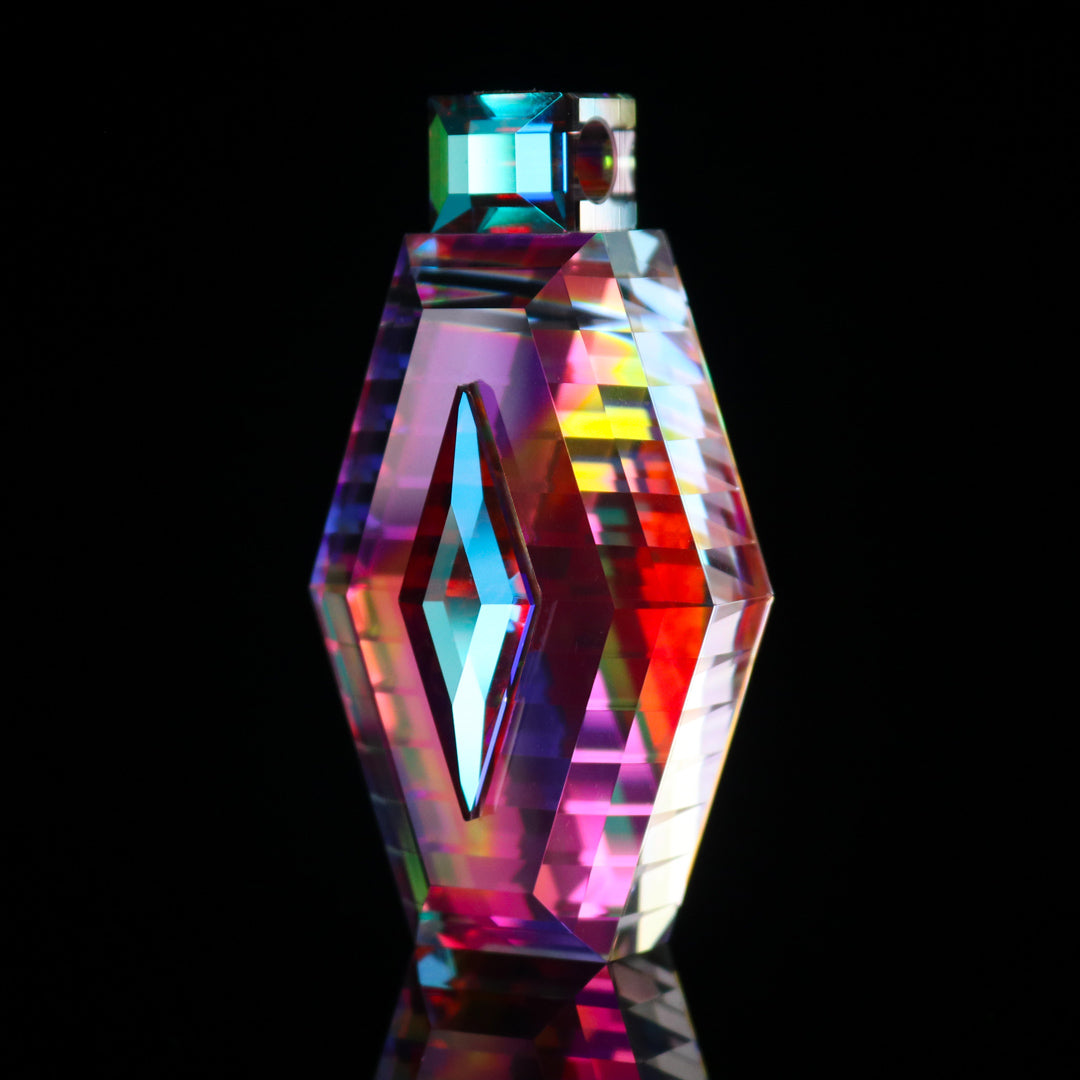 Faceted XL Dichro Stacker Pendant