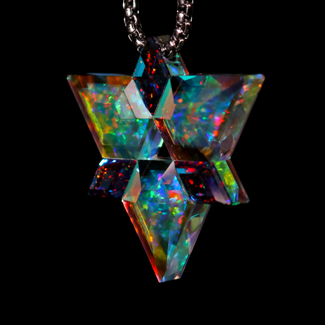 Faceted Infinity Opal Cluster Pendant