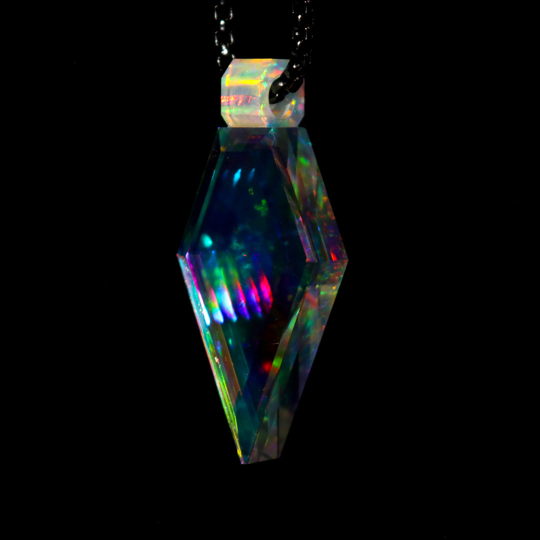 Faceted Opal Crystal Pendant