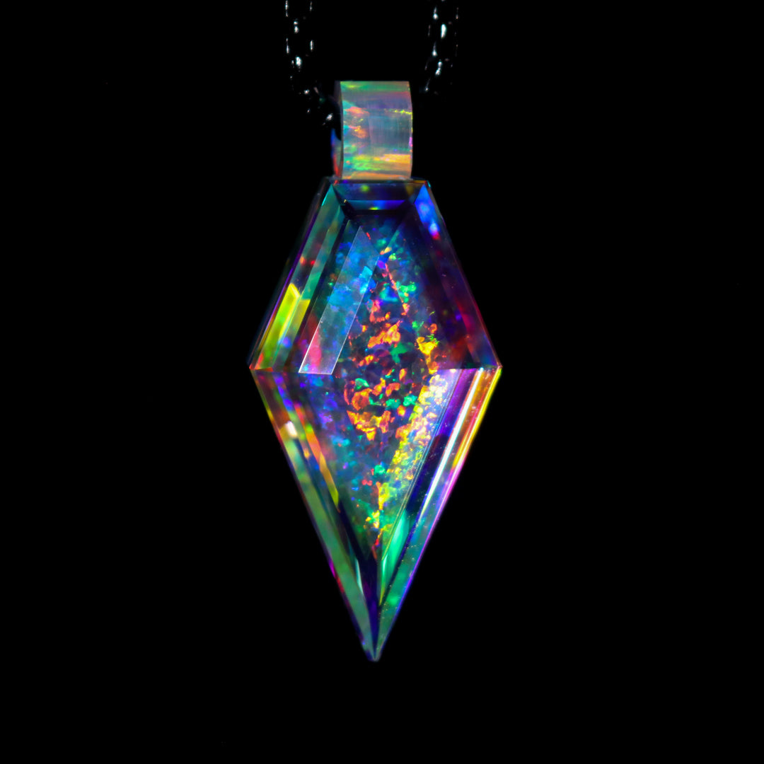 Faceted Opal Crystal Pendant