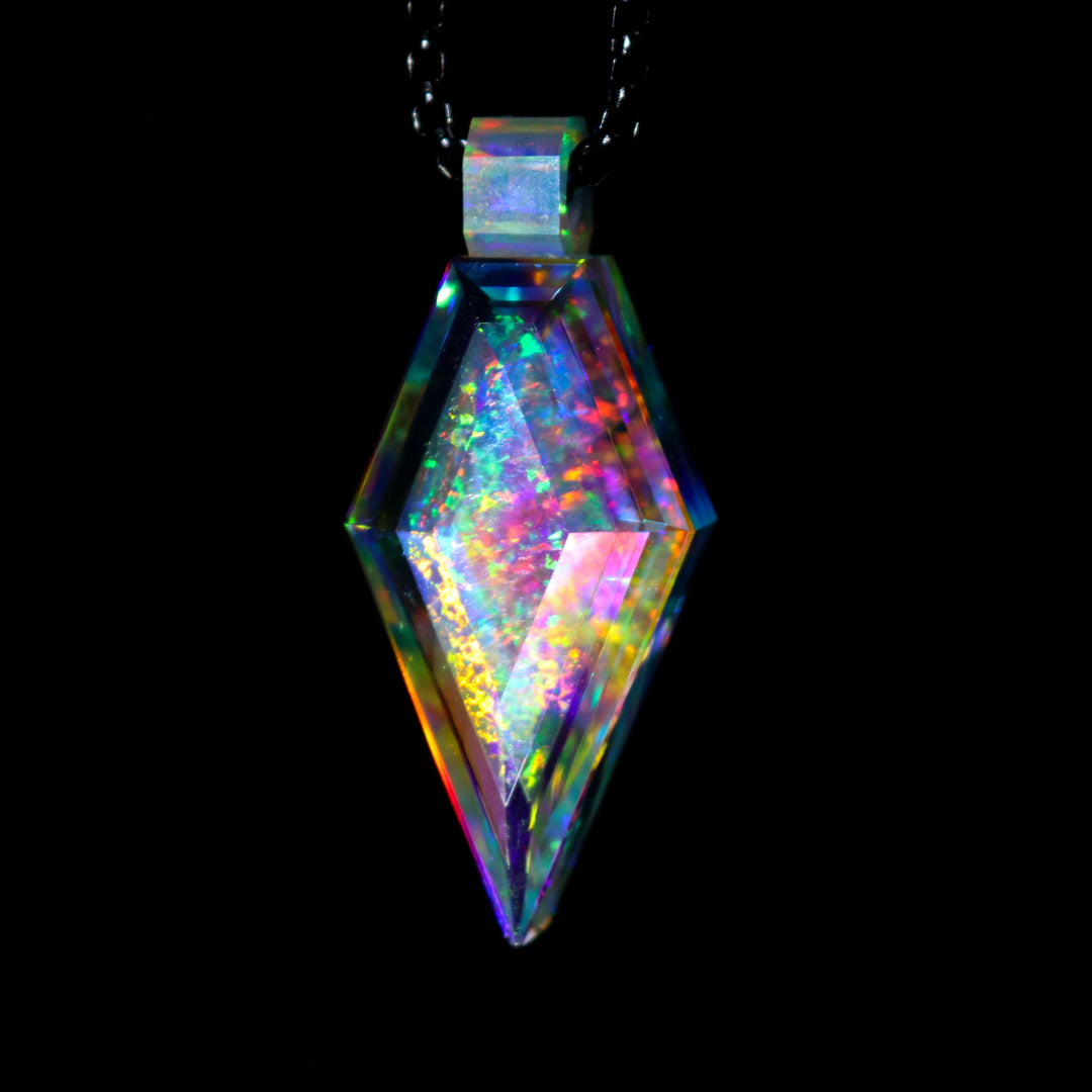 Faceted Opal Crystal Pendant