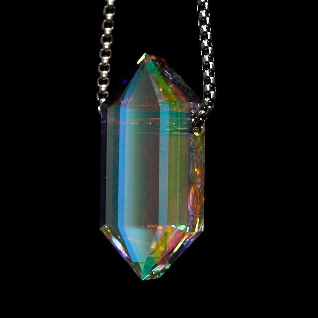 Faceted Dichro Rupee Opal Pendant