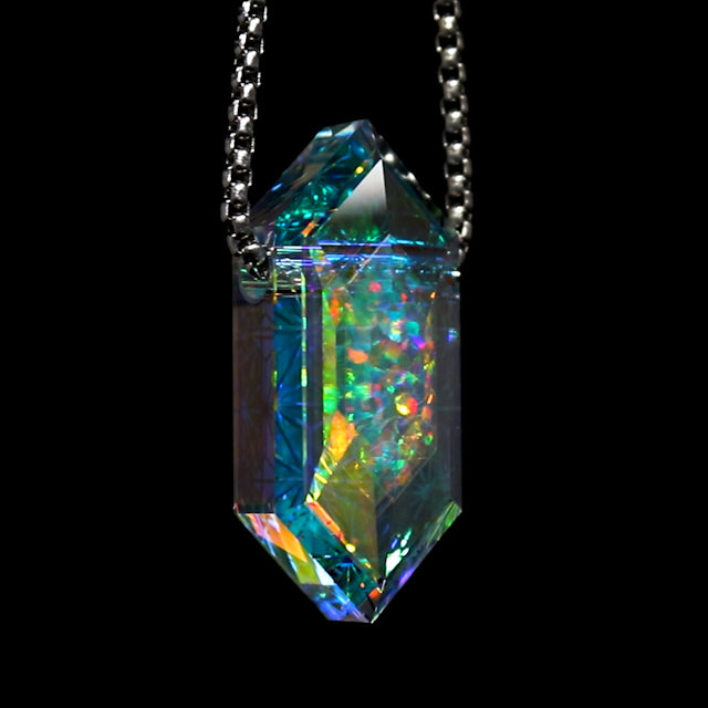 Faceted Dichro Rupee Opal Pendant