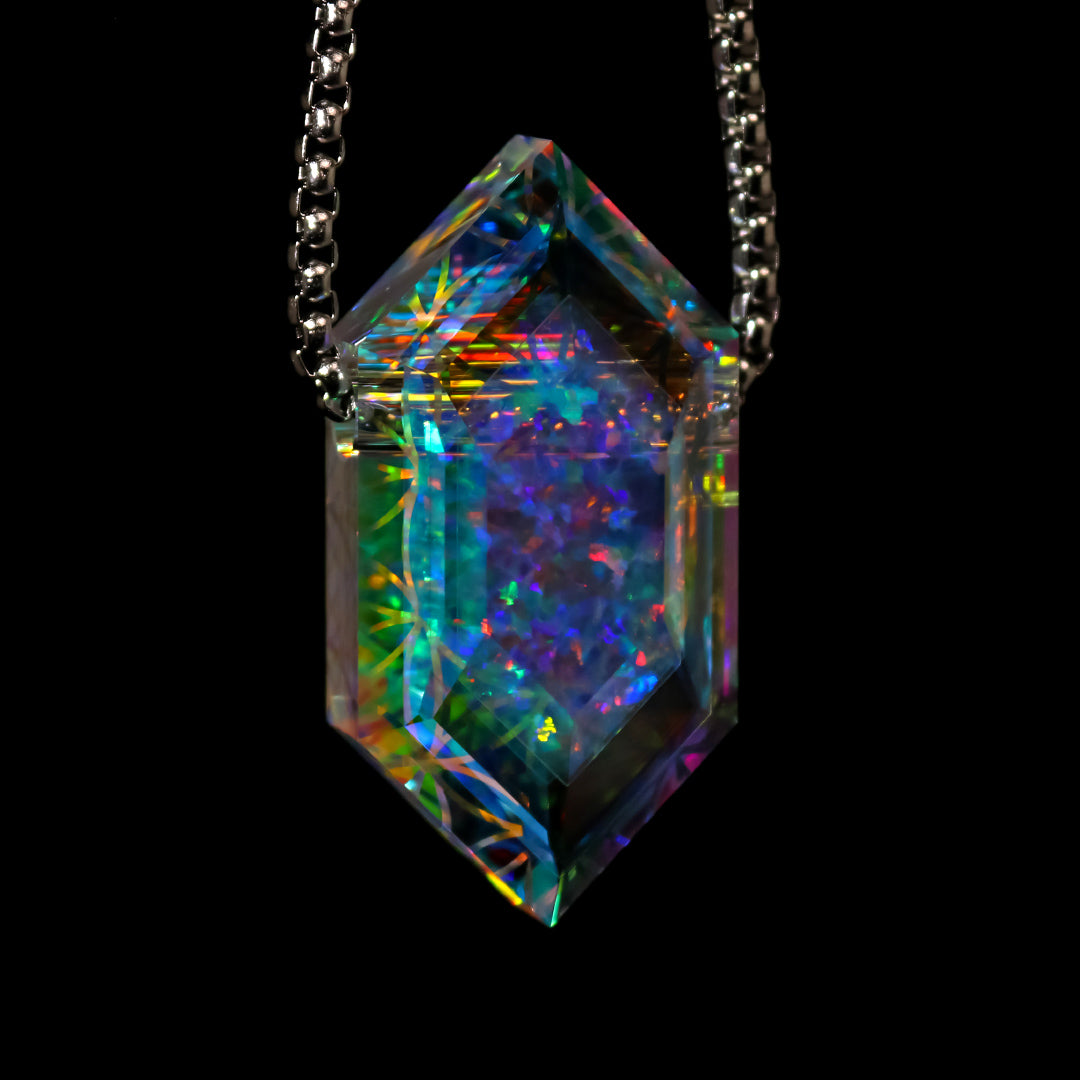 Faceted Flower of Life Rupee Opal Pendant