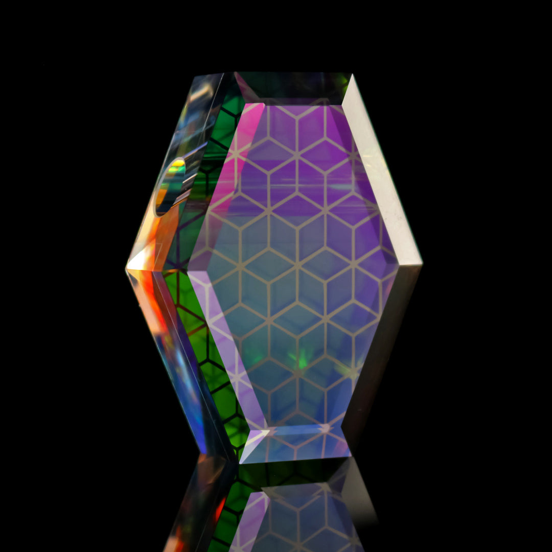 Faceted Dichro Trap Hex Opal Pendant