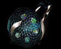 Subtl Particle Wave Dichro & Opal Pendant